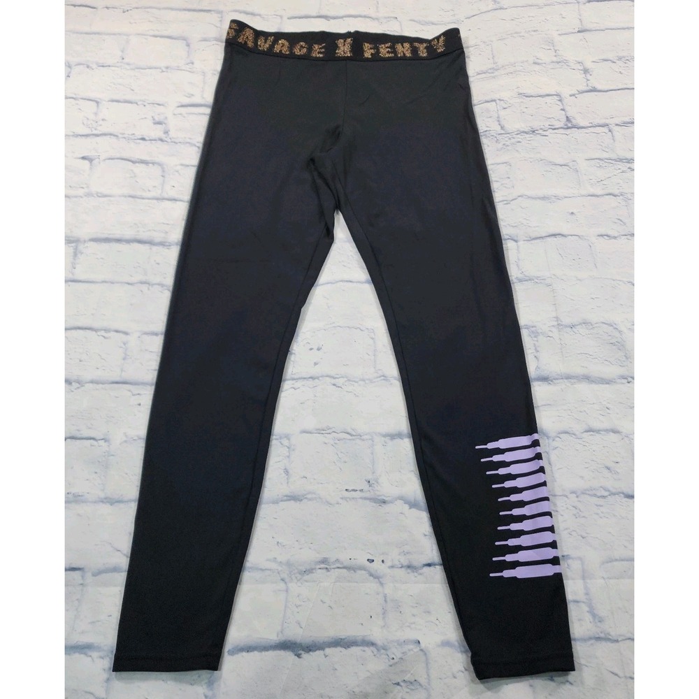 Savage X Fenty WOMENS XL Forever Savage Legging Black Gold Active Yoga Rihanna